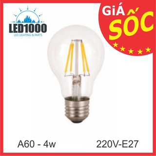Bóng Đèn Led trang trí Edison – Bóng đèn A60 4w Vintage giả sợi đốt - Bảo Hành 06 Tháng Của LTP Lighting