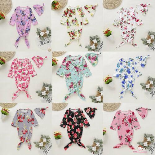 Set Chăn Quấn Và Nón Vải Cotton In Họa Tiết Hoa Xinh Xắn Dành Cho Các Bé