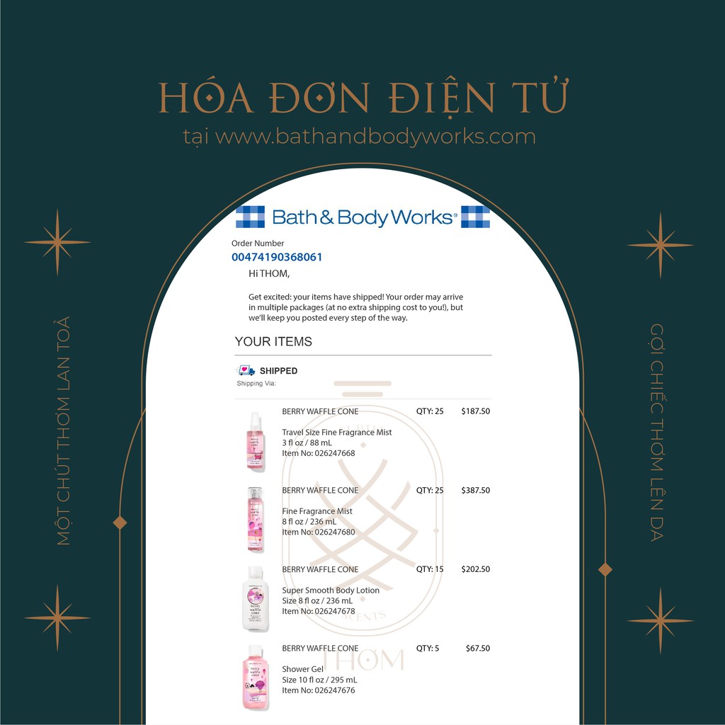 BERRY WAFFLE CONE | Sản Phẩm Tắm Dưỡng Xịt Thơm Toàn Thân Bath &amp; Body Works