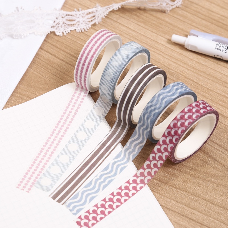 Cuộn washi tape cute CREAMY, băng dính washi tape hình thú trang trí sổ đáng yêu dễ thương