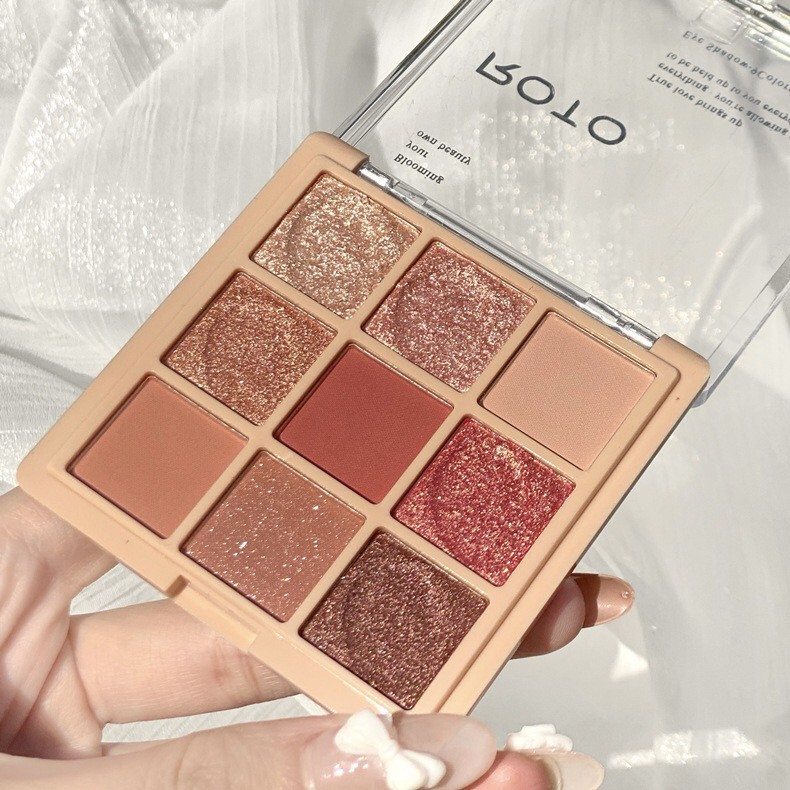 Bảng phấn mắt 9 màu nhũ lì bắt sáng ROTO Eyeshadow xinh xắn tiện lợi hot trend ROTO01 | BigBuy360 - bigbuy360.vn