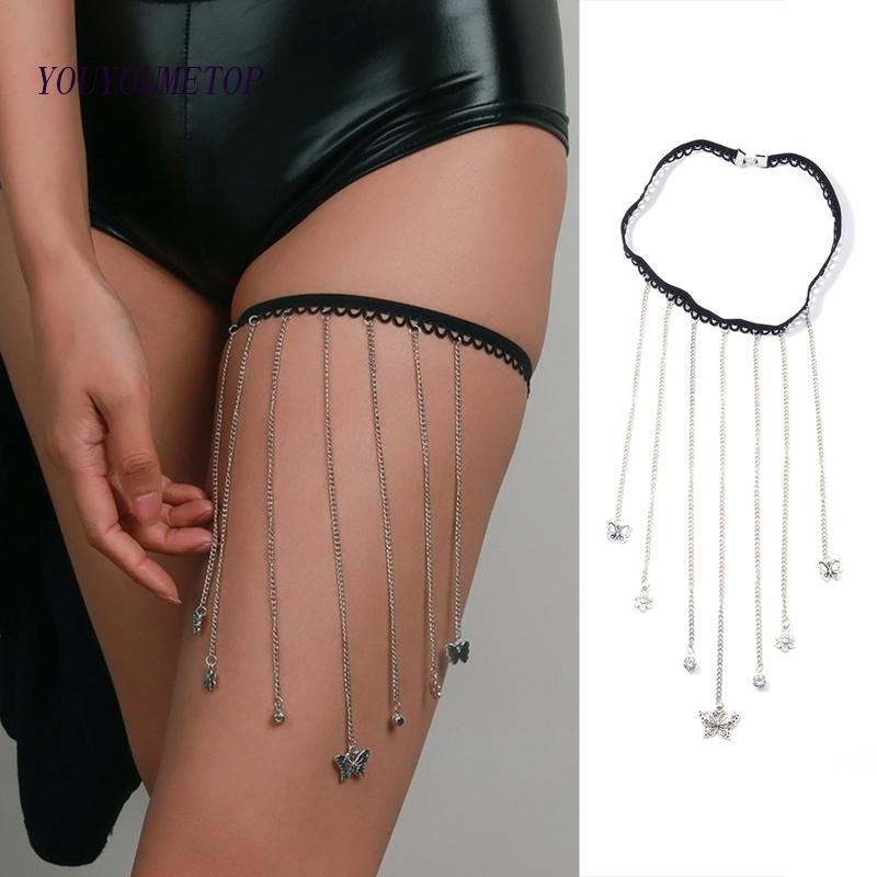 Chuỗi Vòng Đeo Chân Thiết Kế Tua Rua Phối Mặt Hình Bướm Thời Trang Cho Nữ