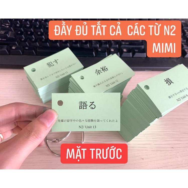 Flashcard tiếng Nhật N2 Có ví dụ trên thẻ