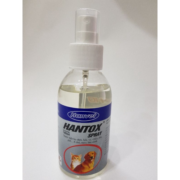 HANTOX SPRAY thuốc diệt bọ chét, ve,chấy,rận, ghẻ ở chó mèo thú cảnh