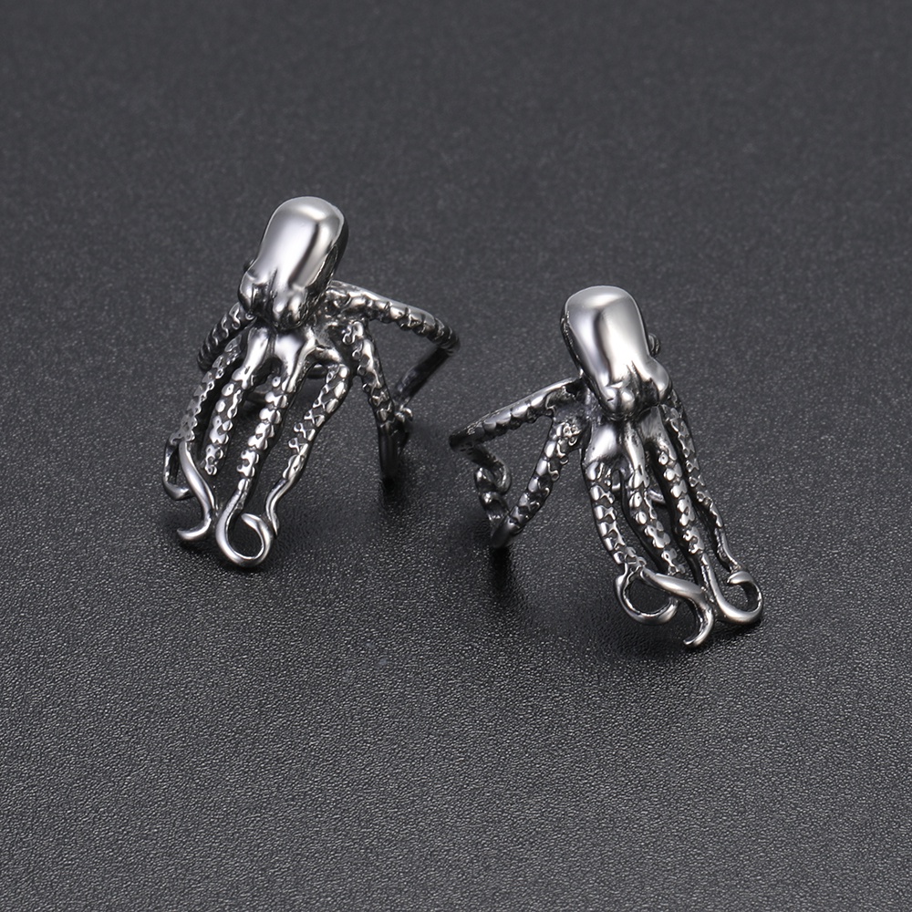 Set 2 khuyên vành tai hình bạch tuộc 316L bằng thép không gỉ phong cách hip hop