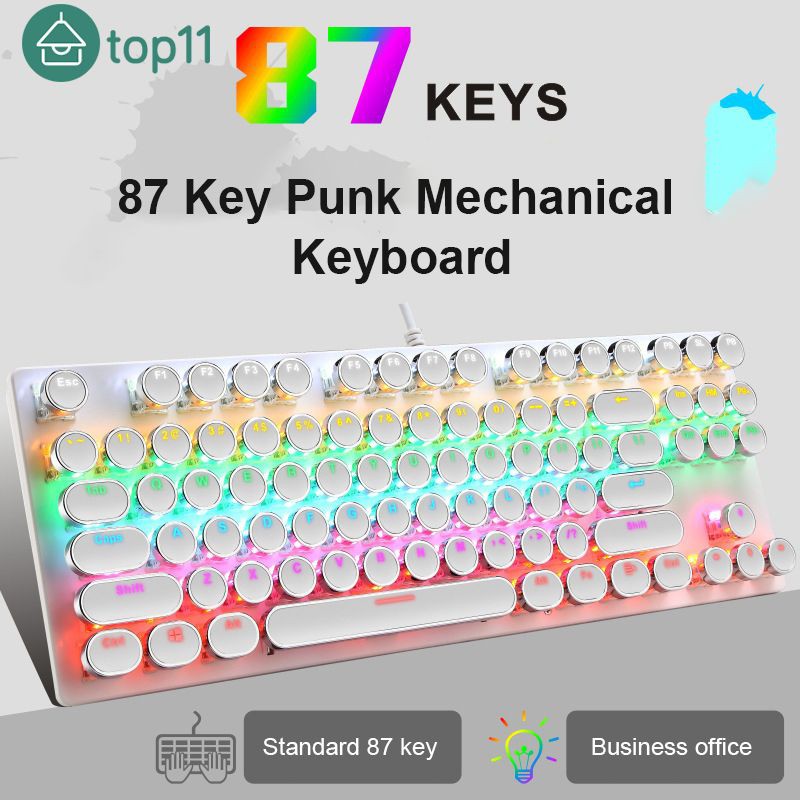 Bàn Phím Cơ Chơi Game Có Dây K55 Punk 87 Phím