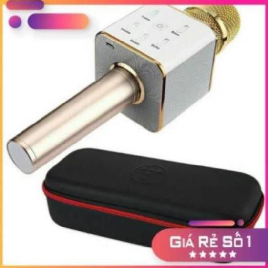Micro karaoke Q7 tích hợp loa 3 trong 1(vàng)+ tặng kèm bao da