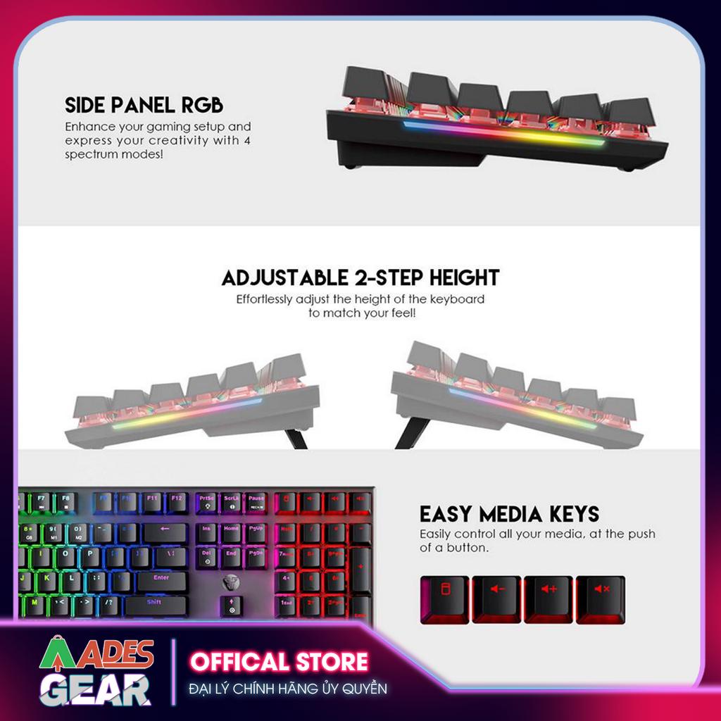 ✔️ Bàn Phím Cơ Gaming FANTECH MK855 MAXFIT108 Blue/Red Switch ✔️ 4 Phím Media ✔️ BẢO HÀNH 12