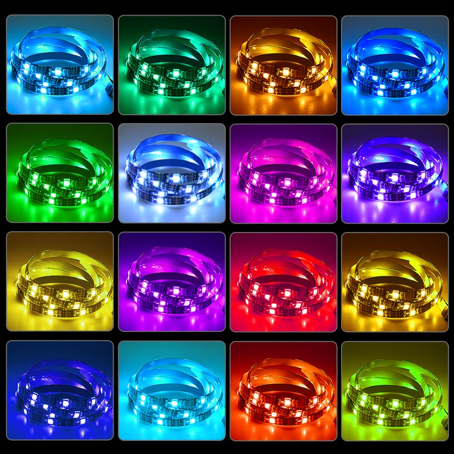 Đèn led 5m RGB 16 Màu Điều Khiển Bằng Điện Thoại, Nháy Theo Nhạc