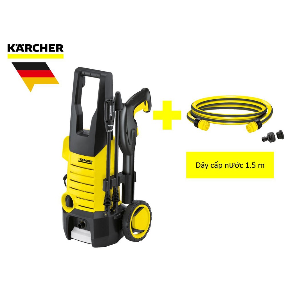 Combo máy phun xịt rửa áp lực Karcher K2.360 và ống dây cấp nước 1.5m