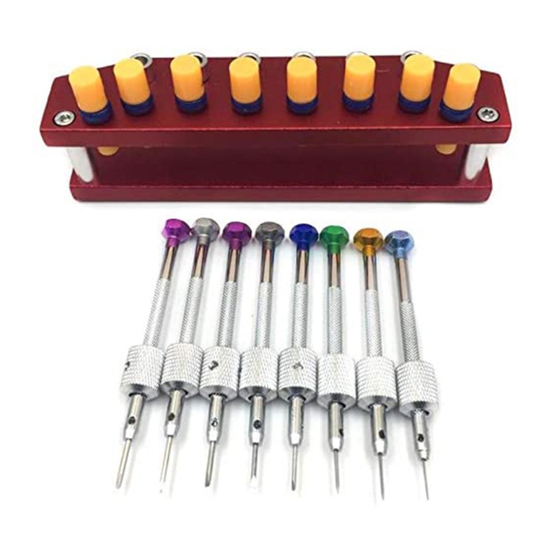 Bộ Tua Vít 8 Món Bằng Đồng Kèm Giá Đỡ Kim Loại Tiện Dụng