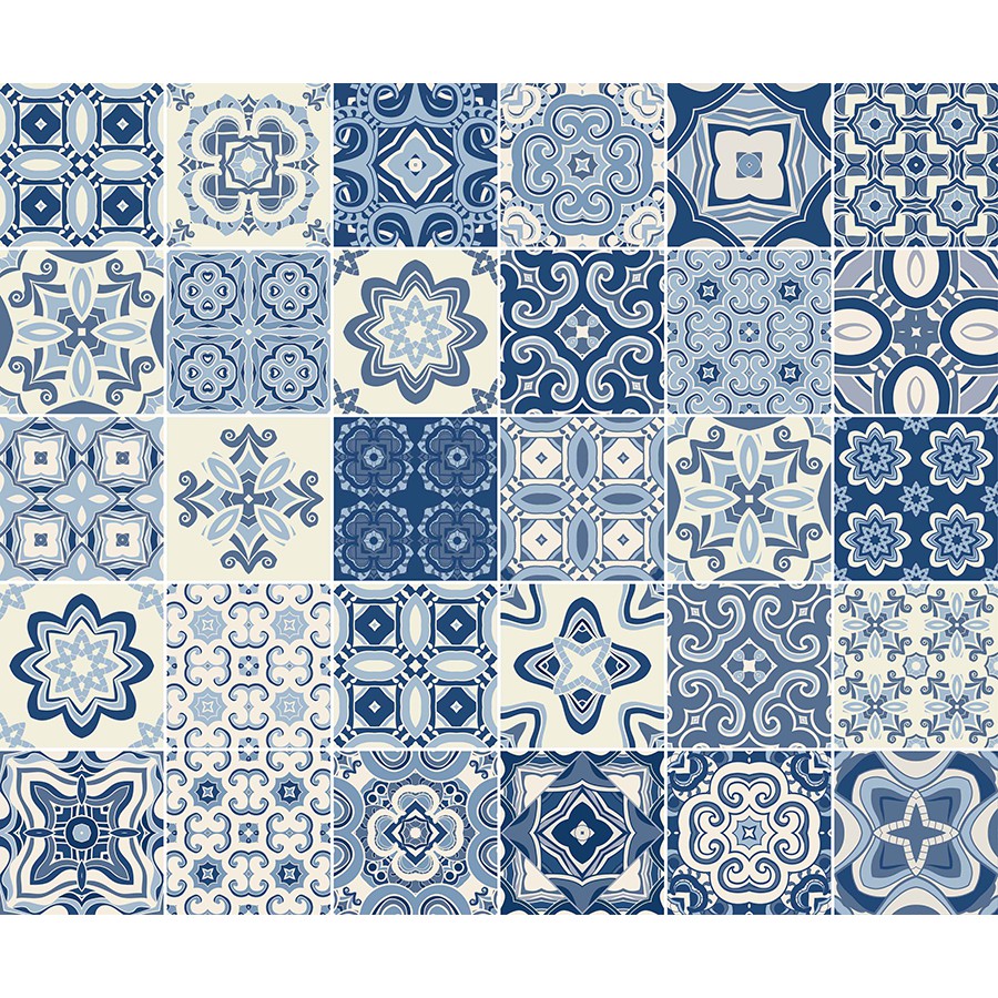 Decal Gạch Bông C23 - Set 30 ô 20x20cm - Decal Dán tường Trang trí - Viet Decor