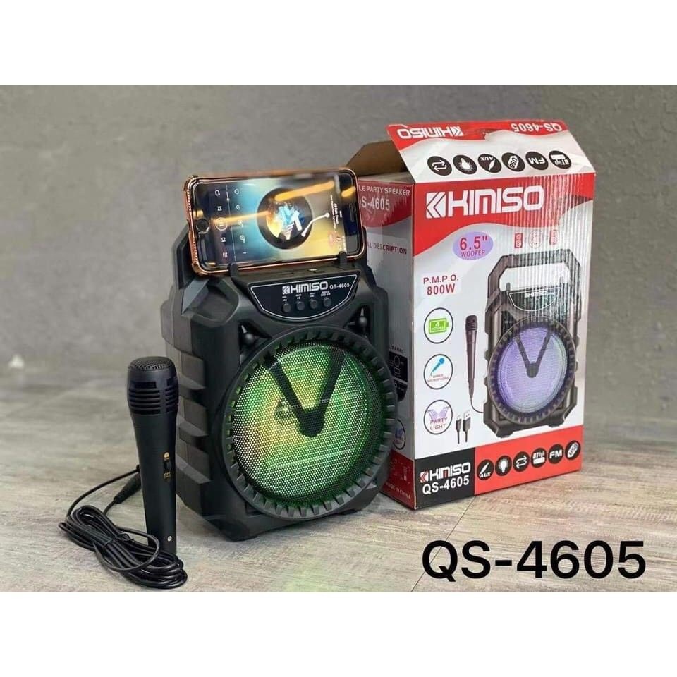 Loa Bluetooth Superbass Kimiso QS 3606/7  - Tặng Kèm Micro Hát Karaoke - Bảo Hành lôi 1 đổi 1