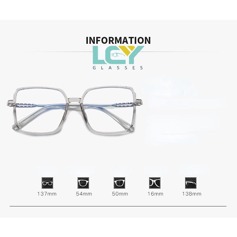 Kính Chống Ánh Sáng Xanh Hình Vuông Thời Trang Hàn Quốc 2022