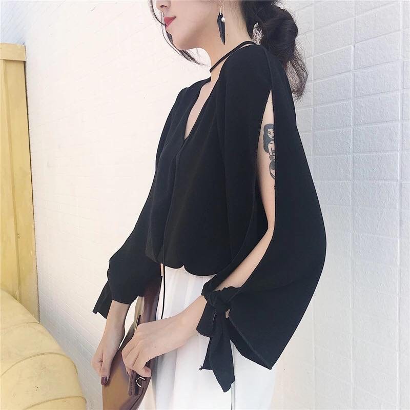 Áo voan xẻ tay áo (ảnh thật)