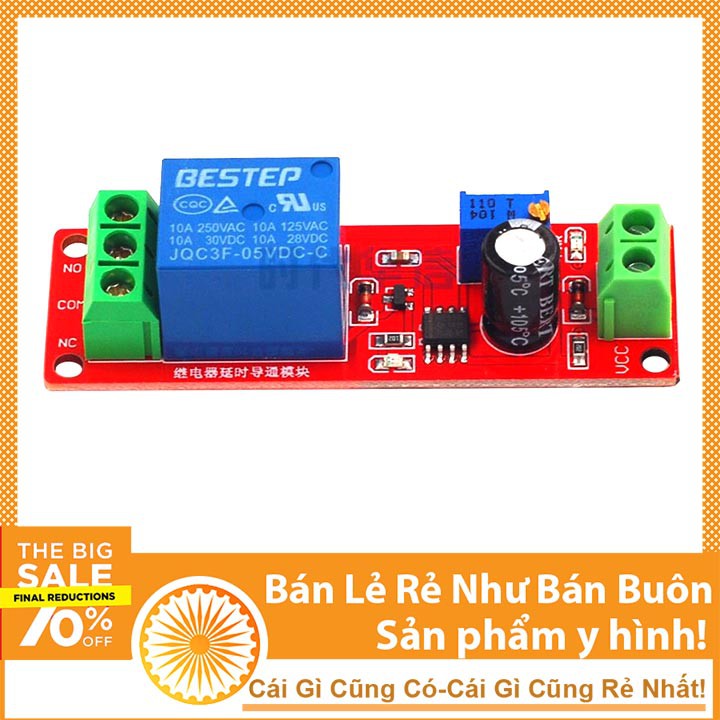 Mạch Tạo Thời Gian Trễ Đóng Ngắt Relay NE555 - 5V