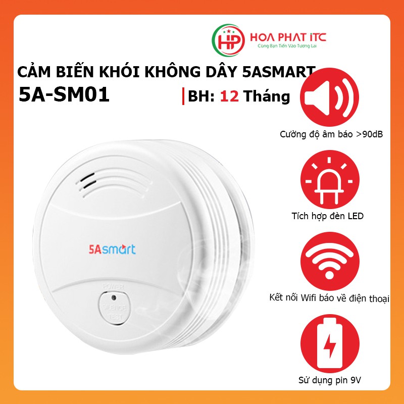 Báo khói độc lập kết nối wifi 5ASmart 5A-SM01