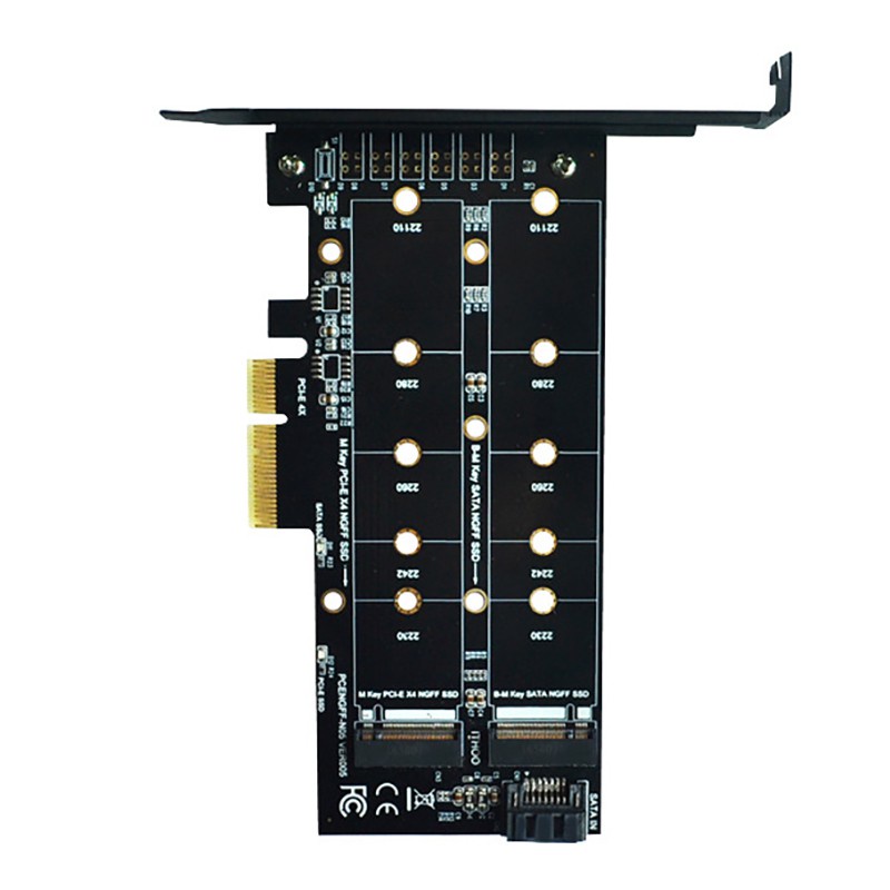 M.2 NVMe SSD NGFF to PCIE X4 Adapter Card M Key-B Dual Interface Expansion Card Supports 20110 SSD