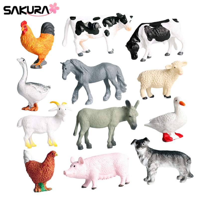 Set 12 Mô Hình Động Vật Nông Trại Cho Bé