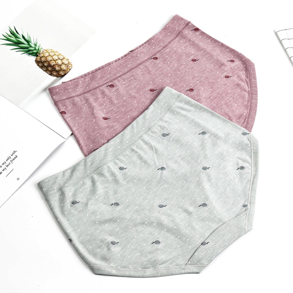 Quần Lót Nữ Cotton Cao Cấp Cạp Cao Muối Tiêu Chấm Bi Kháng Khuẩn Mềm Mại PINK STORE QL997