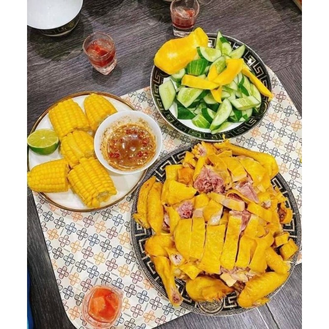 Gà ủ muối thái nguyên kèm sẵn muối chấm NGUYÊN CON ĐỦ ĐẦU CHÂN đầy đủ tem mác ❤HÀ NỘI SHIP HỎA TỐC❤gà ta ủ muối cả con