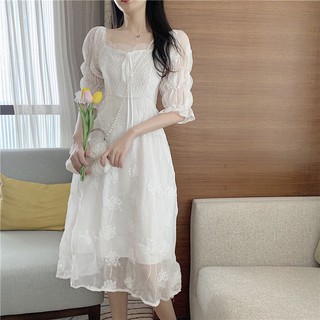 Đầm Ren Tay Ngắn Thời Trang Dành Cho Nữ