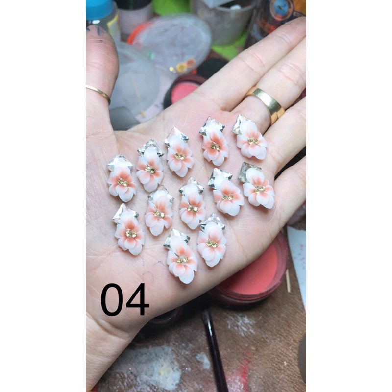 Hoa bột nail (hoa thược dược ôm đá) SHOP NAIL HUYỀN ANH