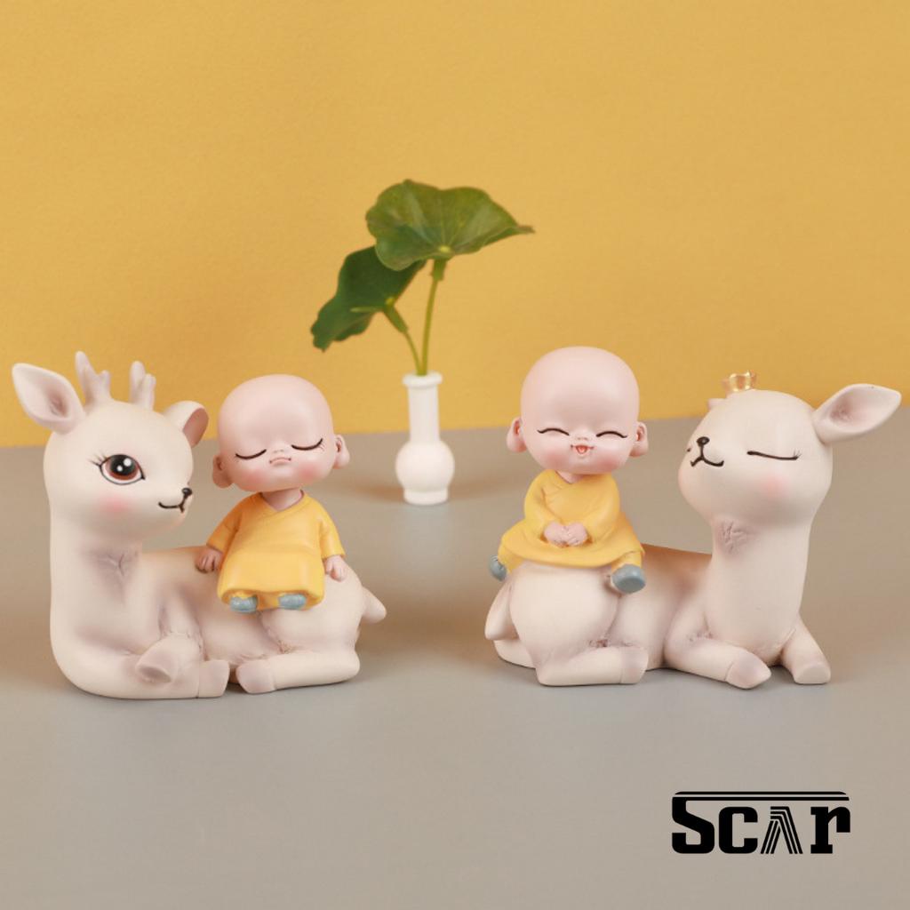 Tượng Chú Tiểu Đàu Lắc Lư Ngồi Hươu Bình An, Ngộ Nghĩnh