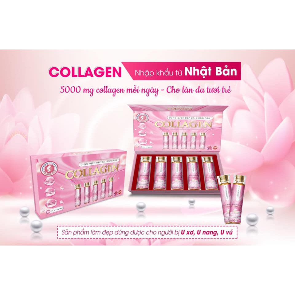 Dung dịch Demolada Collagen nước uống đẹp da, hỗ trợ bảo vệ da, giảm sạm nám da, nếp nhăn, giúp sáng da, chống lão hóa | Thế Giới Skin Care