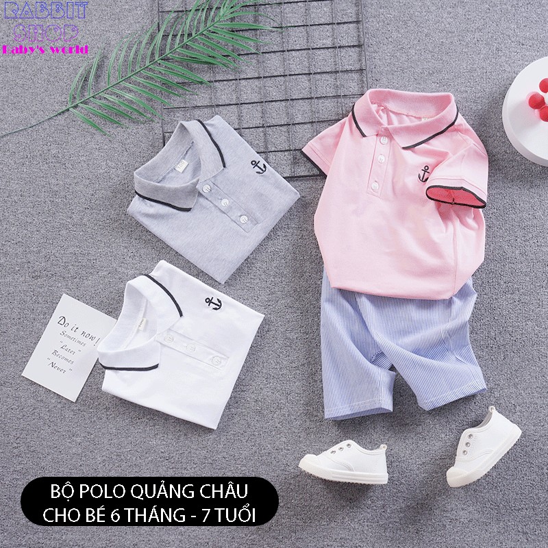 Bộ quần áo cho bé trai cộc tay cho bé áo thun cotton polo quần short công tử [MH15]