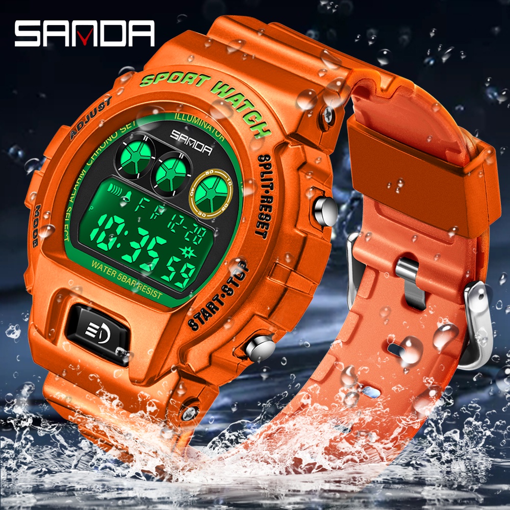 Đồng Hồ Điện Tử Thể Thao Sanda Chống Thấm Nước Có Đèn LED Phát Sáng Đa Năng Dành Cho Nữ 2017-6