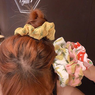 Cột tóc scrunchies hoa quả dễ thương