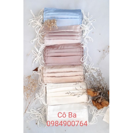 Khẩu Trang Lụa, Khẩu Trang Vải, Lụa Satin Cô Ba
