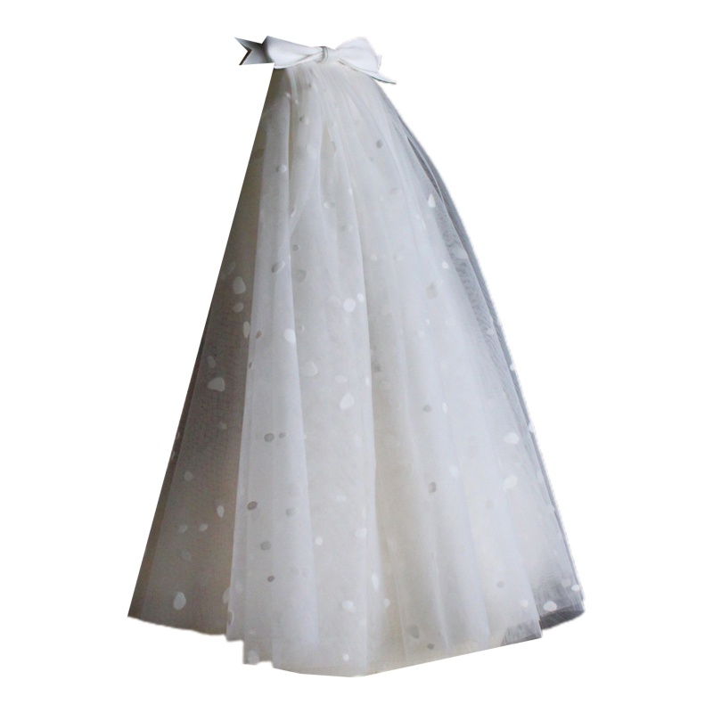 Mạng Che Mặt 2 Tầng Họa Tiết Chấm Bi Trắng Dành Cho Cô Dâu