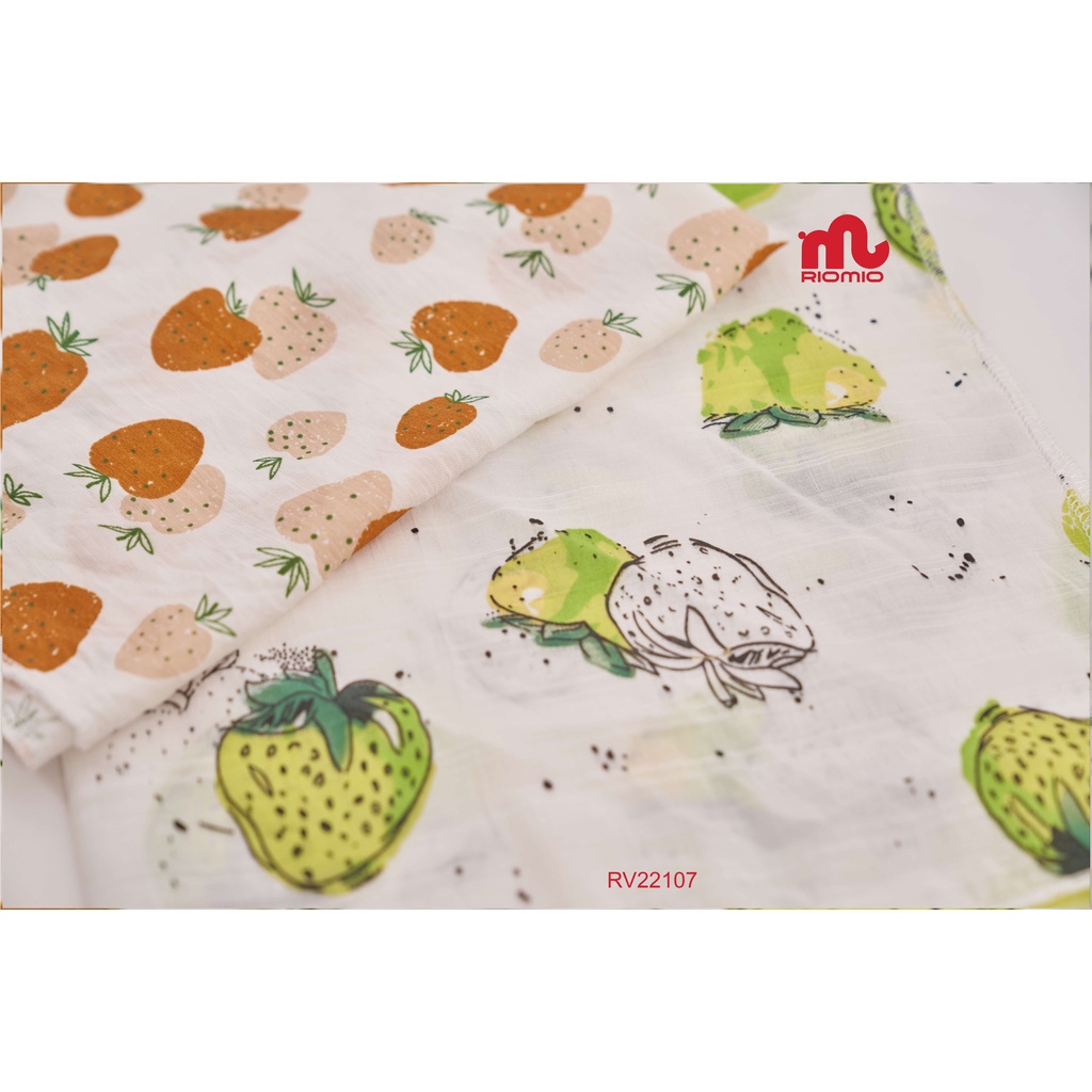 Đầm cho bé gái 3,4,5,6,7,8,9,10,11 tuổi 2 dây dáng xòe RIOMIO chất đũi thoáng mát họa tiết dâu tây - RV107