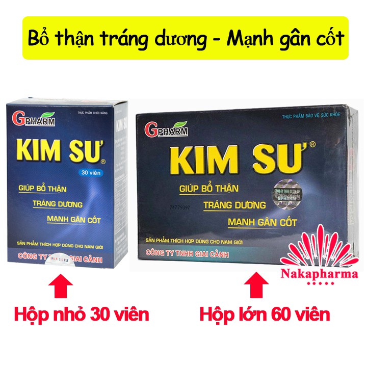 Viên uống Kim Sư Gpharm – Giúp bổ thận tráng dương, mạnh gân cốt, ngừa đau lưng mỏi gối, tiểu tiện nhiều