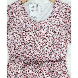 Maxi xẻ đùi hoa nhí cột eo S&M - GR0226