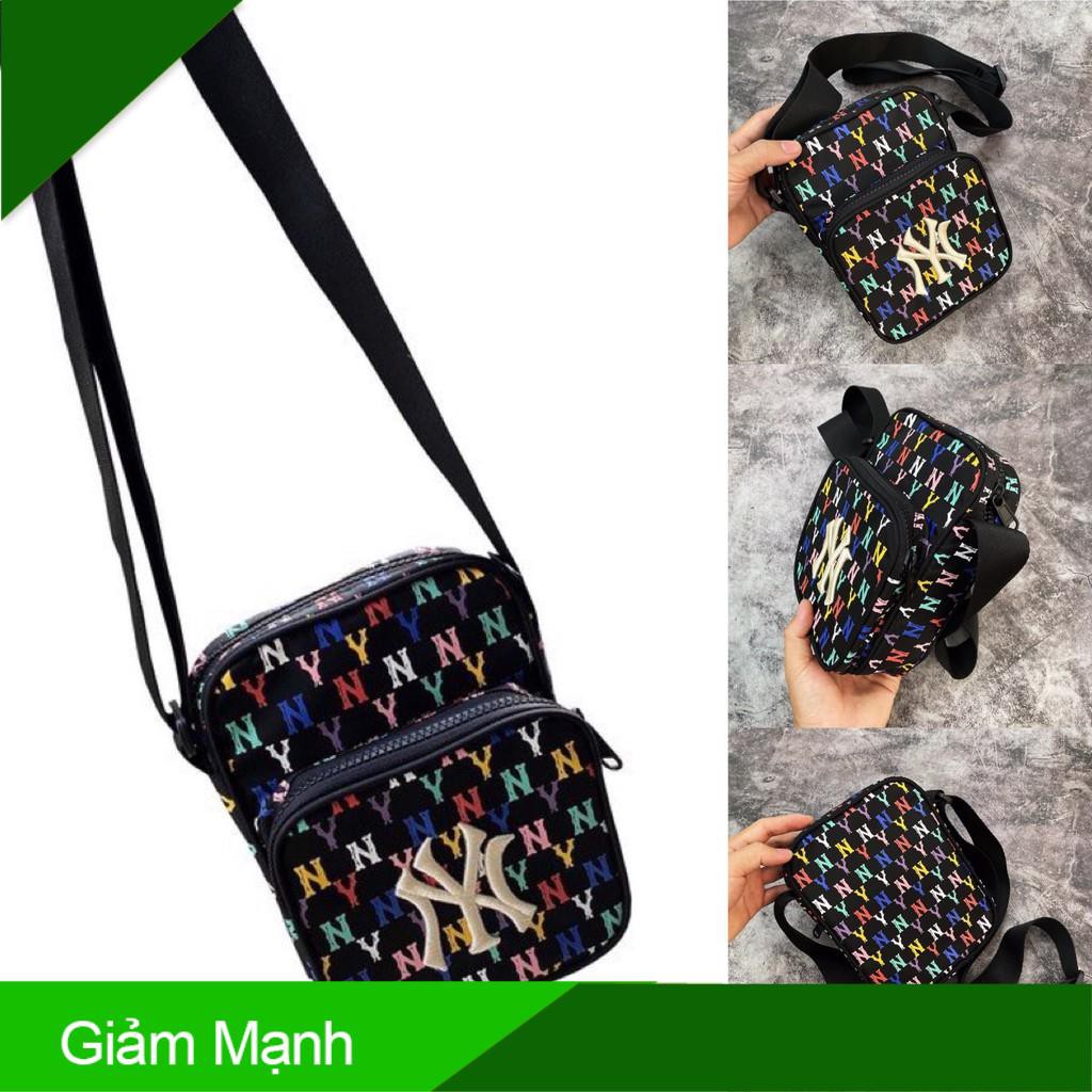 (Giảm Mạnh) Túi đeo chéo minibag NY M.L.B Monogram Rainbow XUẤT DƯ FULL TEM TAG