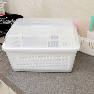 Rổ úp bát đĩa có nắp Inomata