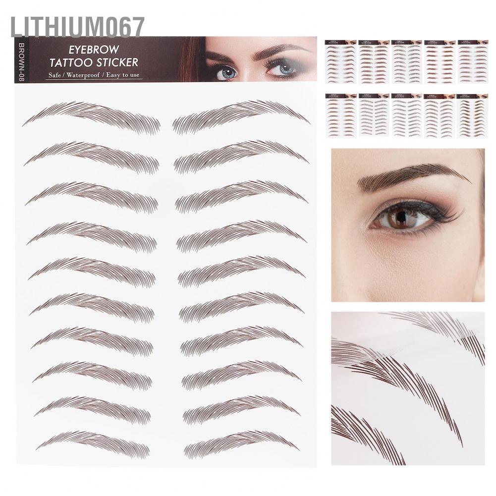 Lithium067 Professional Waterproof Eyebrow Tattoo Sticker Transfer for Women hình xăm lông mày