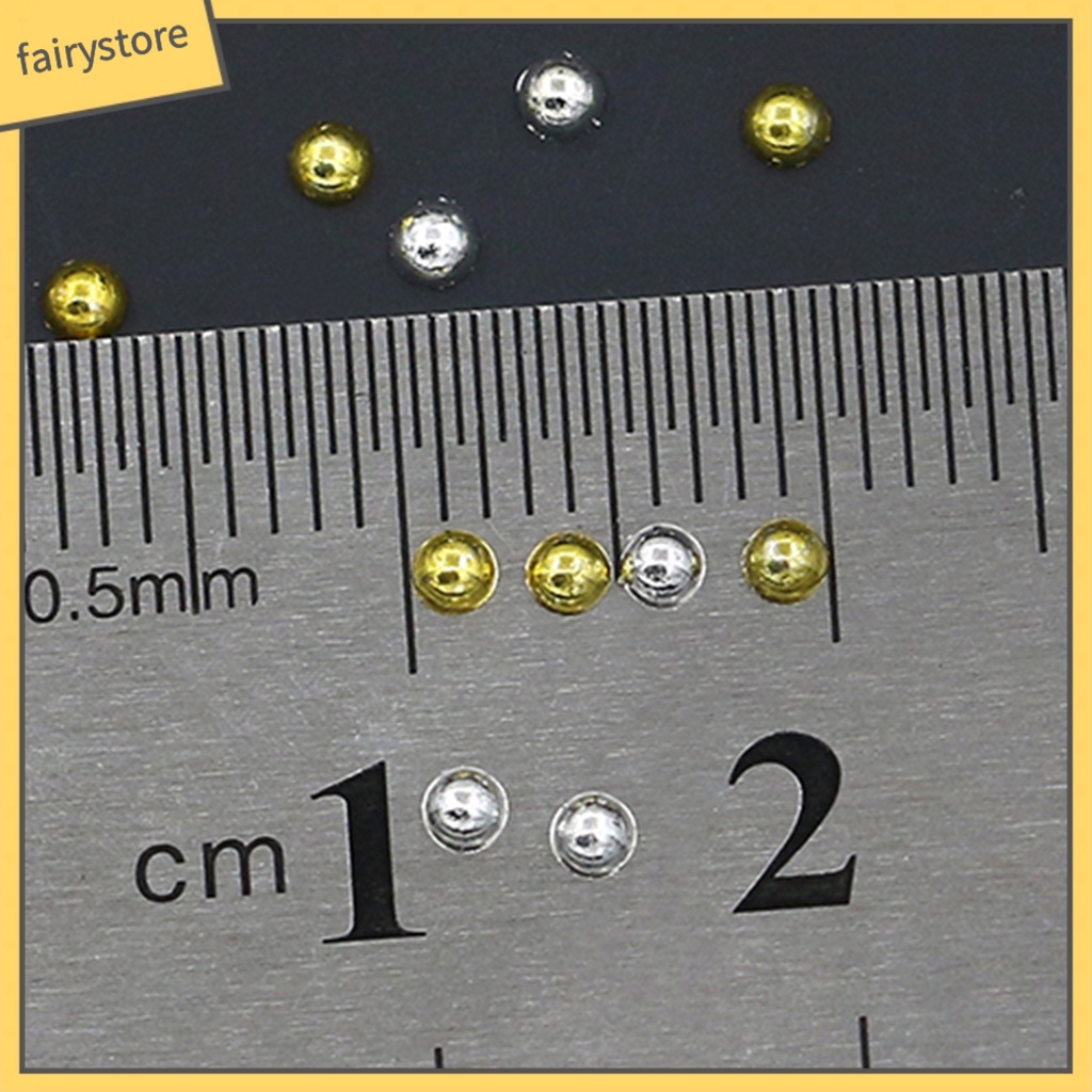 Hộp hình bánh xe đựng hạt đinh tán bằng acrylic kích thước 2mm màu vàng đồng/bạc dán móng tay nghệ thuật tự làm
