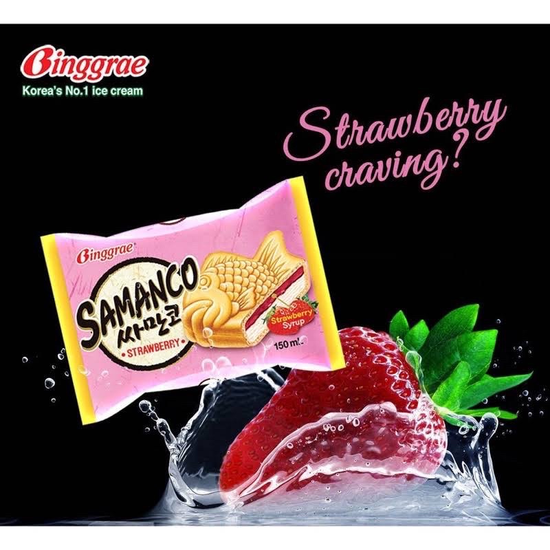 Kem bánh cá Samanco vị dâu (giao Hoả tốc TPHCM)
