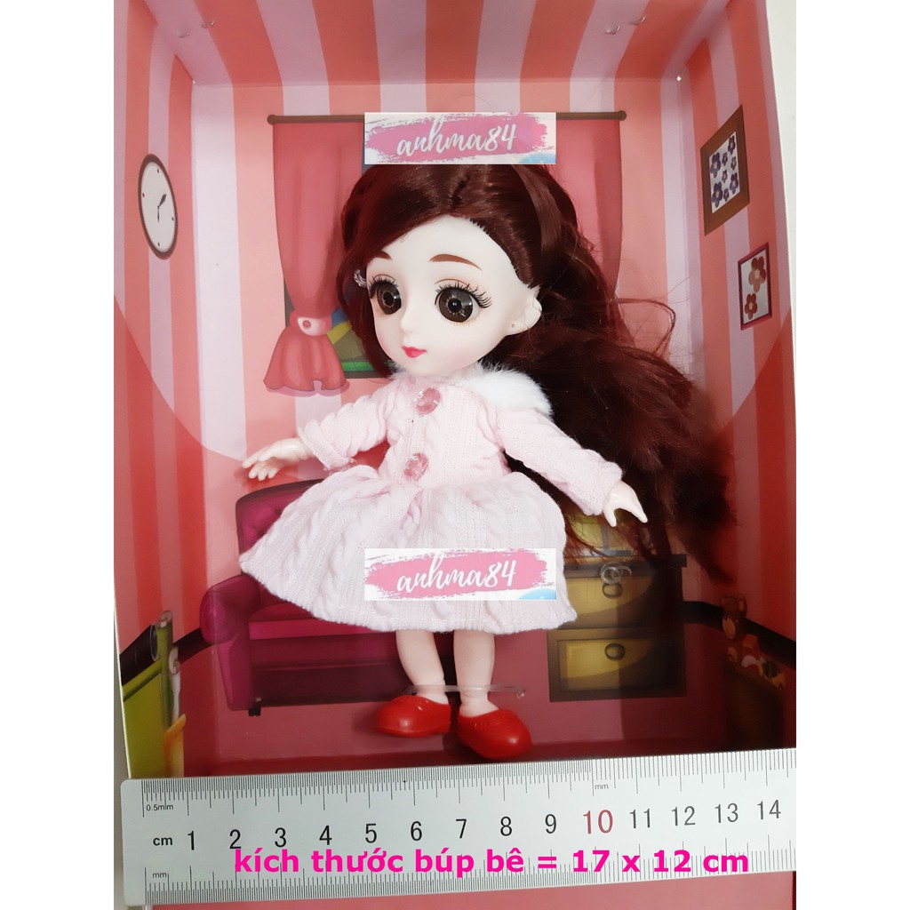 { anhma84 store } Đồ chơi Búp Bê Bé Gái Mắt Ngọc Siêu Xinh - CÓ KHỚP TAY CHÂN - CAO 17CM - GIAO MÀU NGẪU NHIÊN