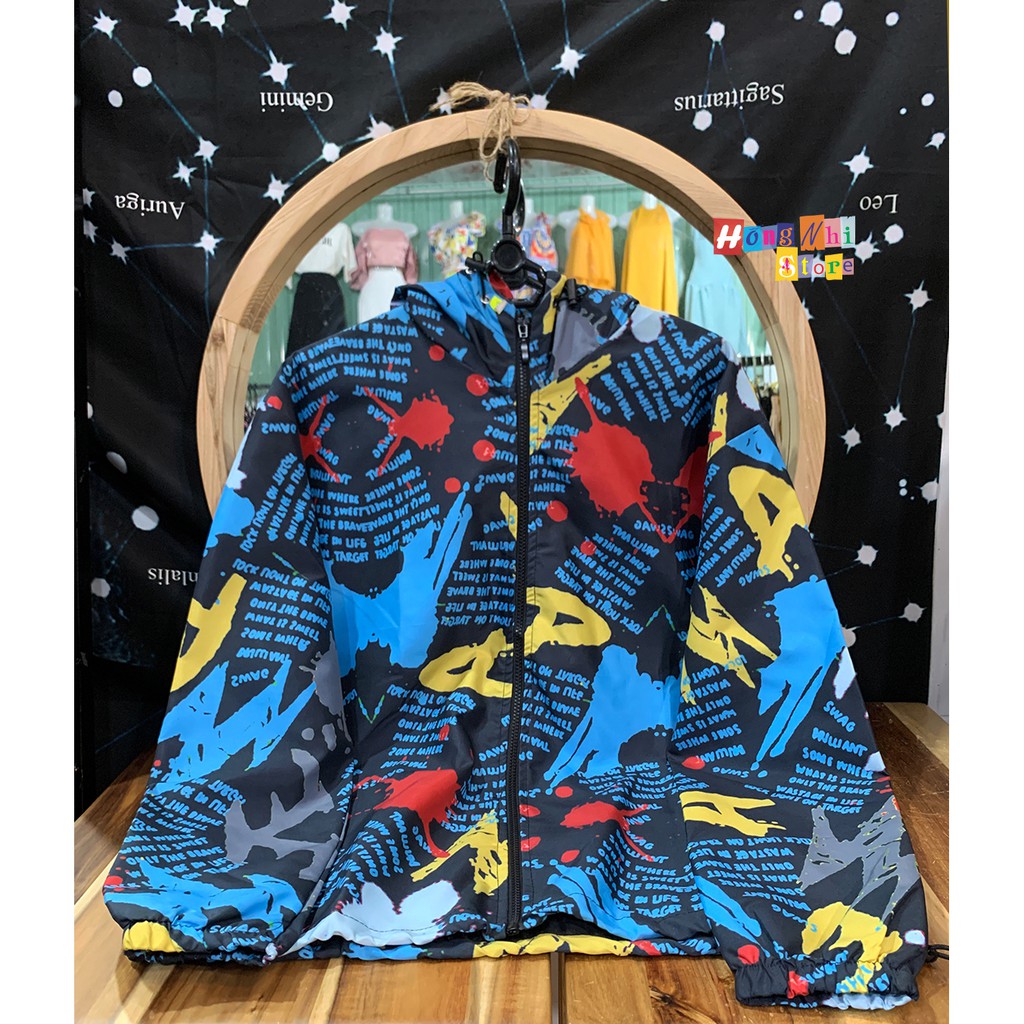 Áo khoác Dù 3D Hoạ Tiết Rằn Ri 2 Lớp Dáng Rộng Unisex
