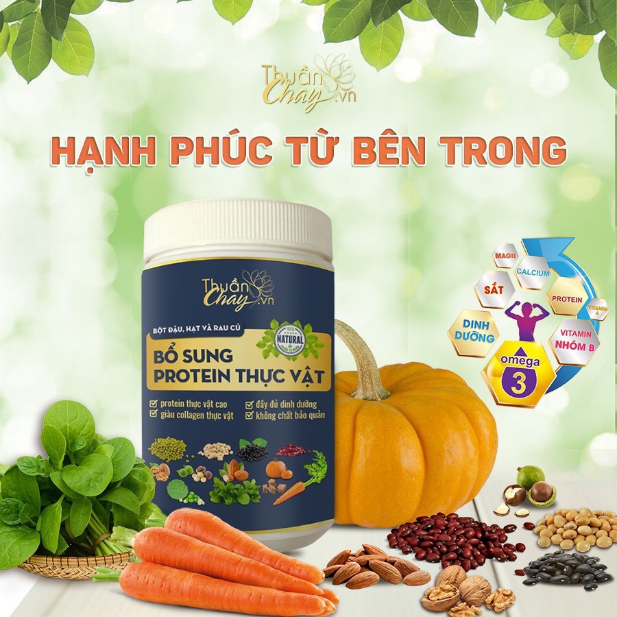 BỘT NGŨ CỐC ĐẬU, HẠT VÀ RAU CỦ BỔ SUNG PROTEIN THUẦN CHAY (500GR)