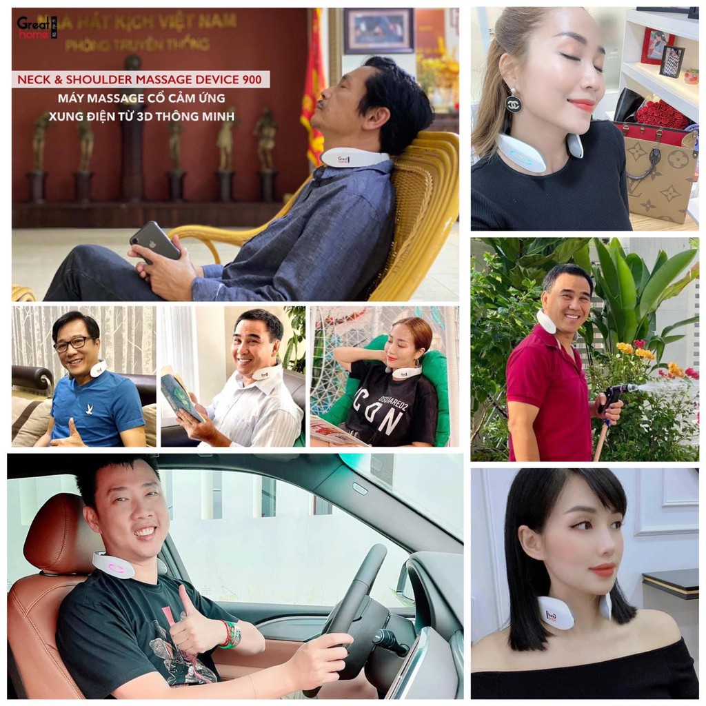 Máy Massage vai cổ thông minh Device 900 CHÍNH HÃNG Greathome