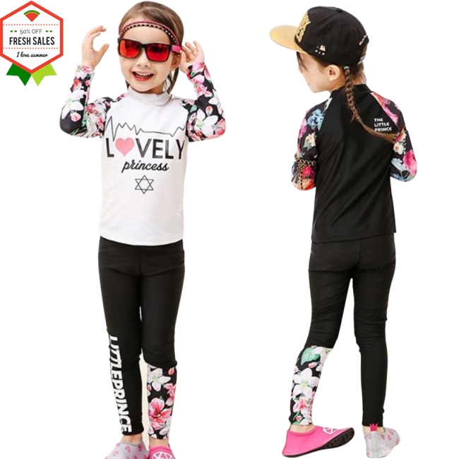 Bộ Đồ Bơi 2 Mảnh Tay Dài Cho Bé Trai & Gái