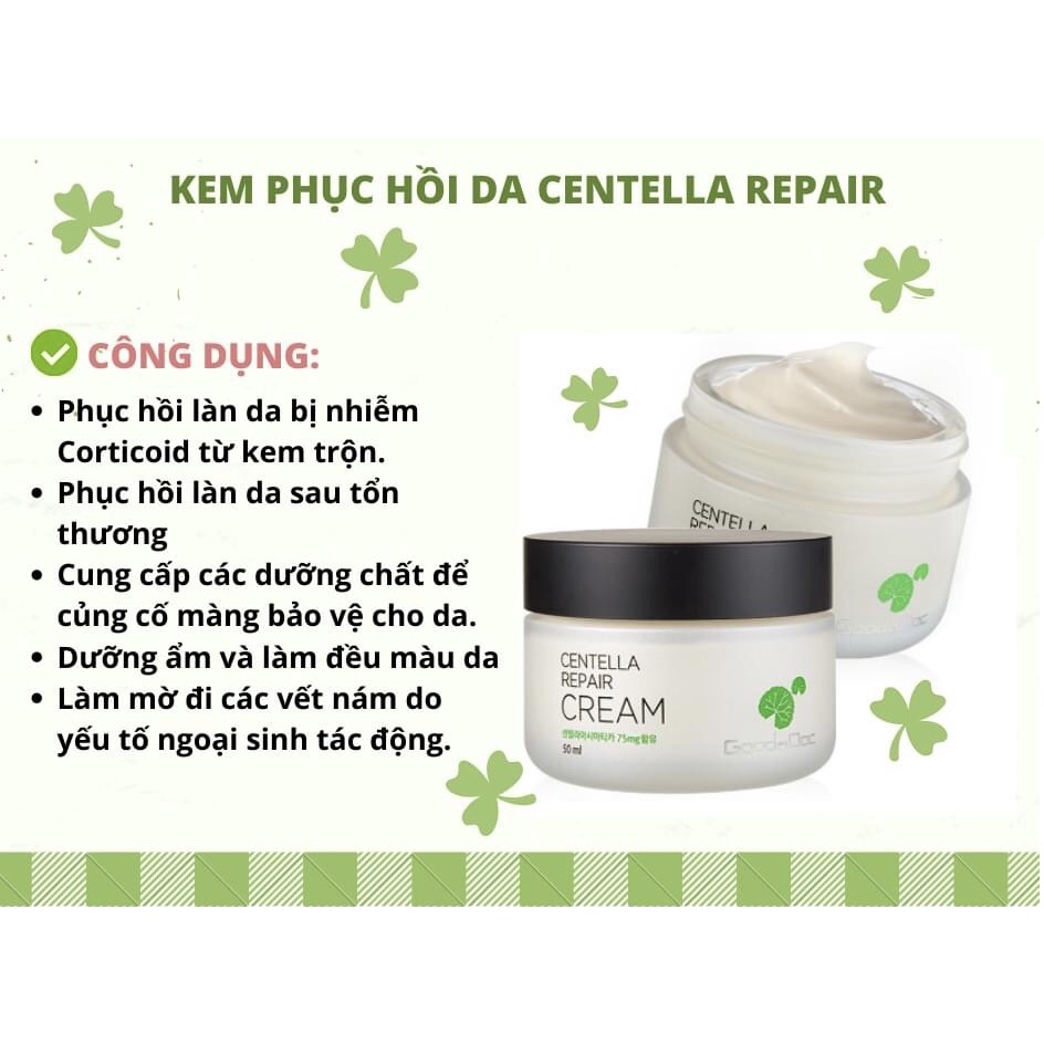 KEM RAU MÁ GOODNDOC CENTELLA REPAIR CREAM- Phục hồi da, giảm thâm nám, dưỡng trắng sáng, chống lão hóa | BigBuy360 - bigbuy360.vn