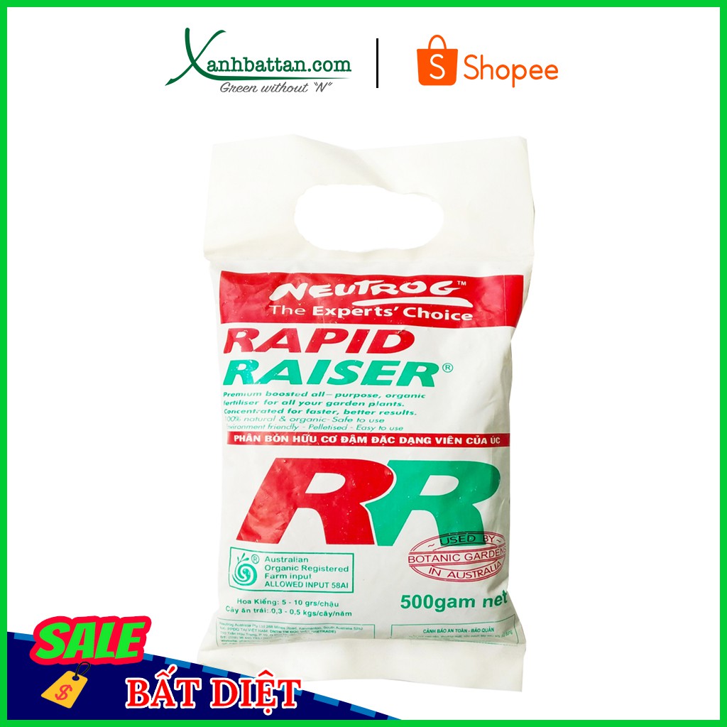 Phân Hữu Cơ Rapid Raiser Nhập Khẩu Úc Túi 500 Gram