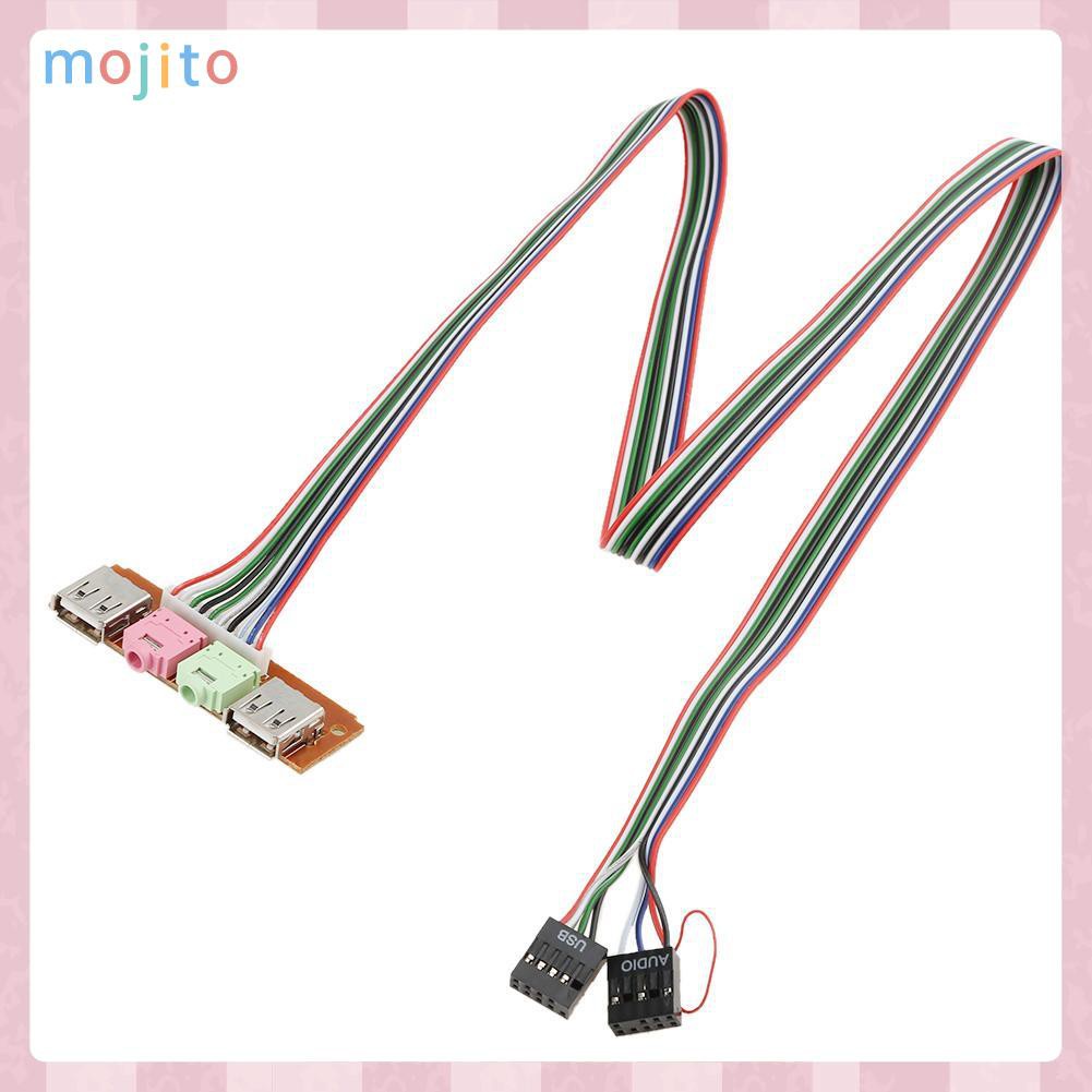 MOJITO I/0 Audio Output Input Dual USB Front Panel Board Cable for Computer Case